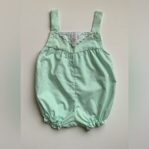 Vintage Mint Green Baby Romper